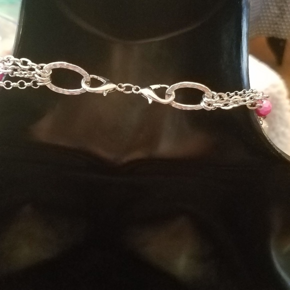 Chico's Multi Strand Silver Toned Beaded Necklace - Picture 3 of 3